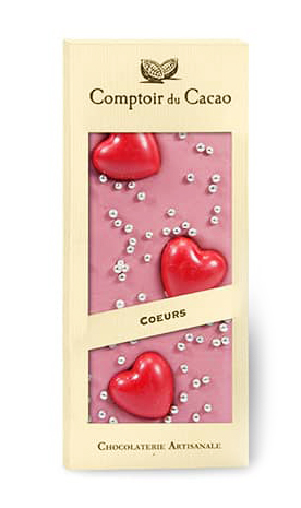 Chokladkaka Ruby (rosa choklad) med hjärtan